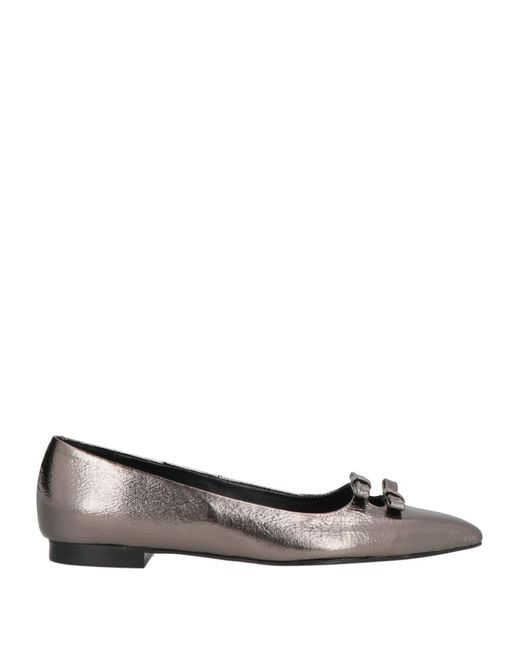 Zinda Gray Ballet Flats Leather