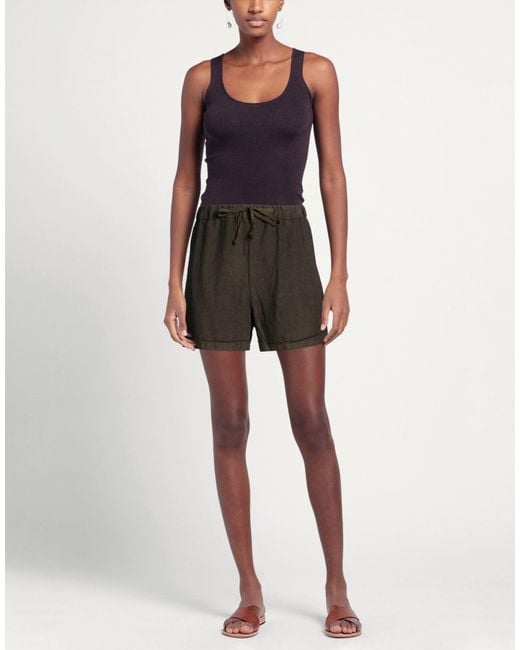 Aequamente Black Dark Shorts & Bermuda Shorts Linen