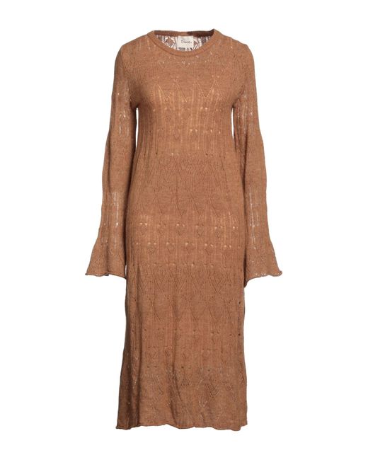 Dixie Brown Camel Midi Dress Acrylic, Polyester