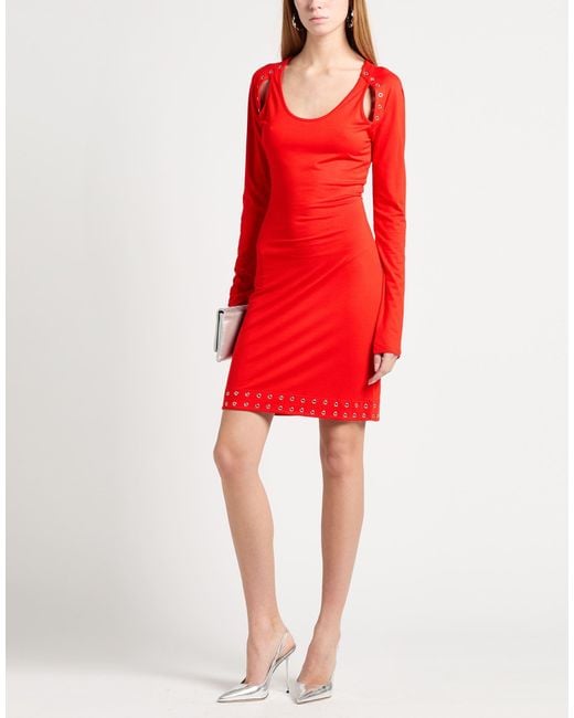 Patrizia Pepe Red Mini Dress Viscose, Elastane