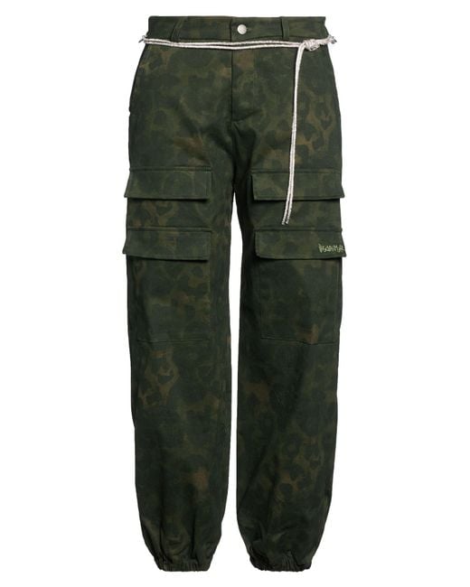 DISCLAIMER Green Pants Cotton, Elastane