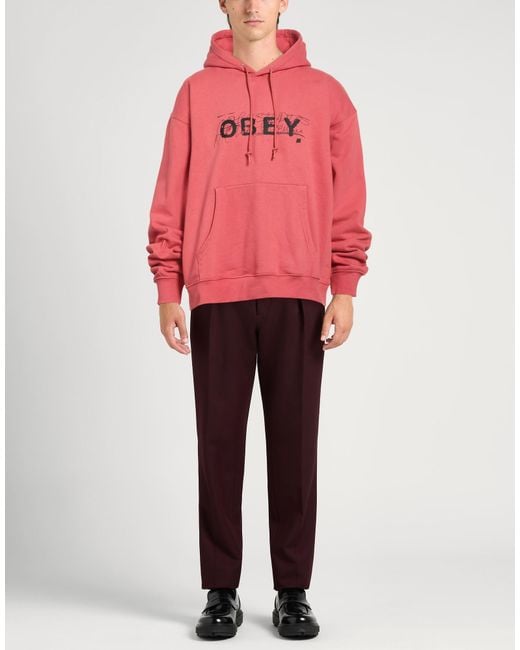 Obey Red Sweatshirt Cotton, Polyester for men