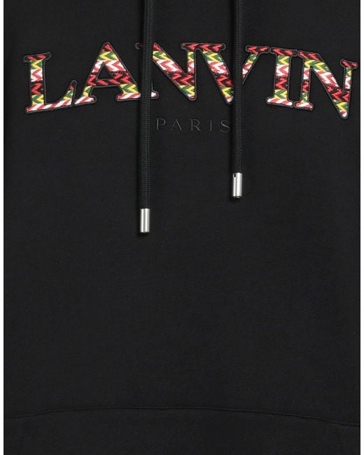 Lanvin Black Sweatshirt Cotton, Polyester, Elastane for men
