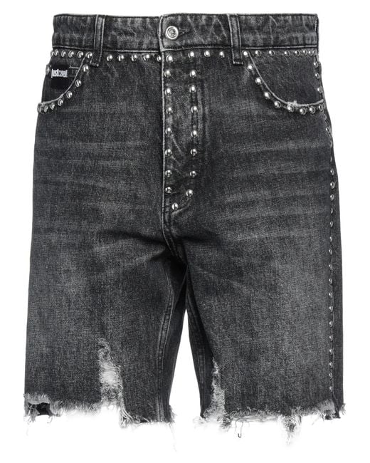Just Cavalli Gray Denim Shorts for men