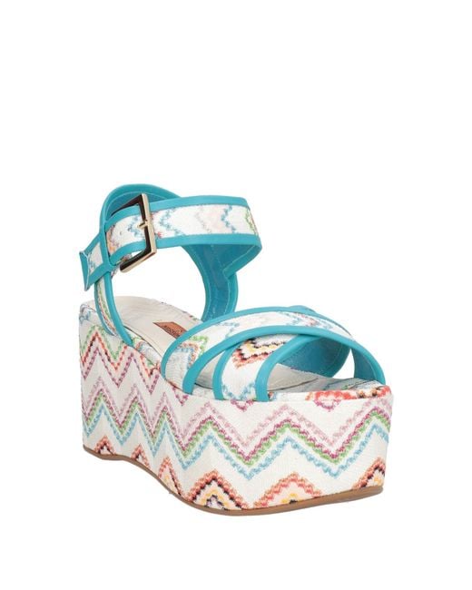 Missoni Blue Sandals Textile Fibers