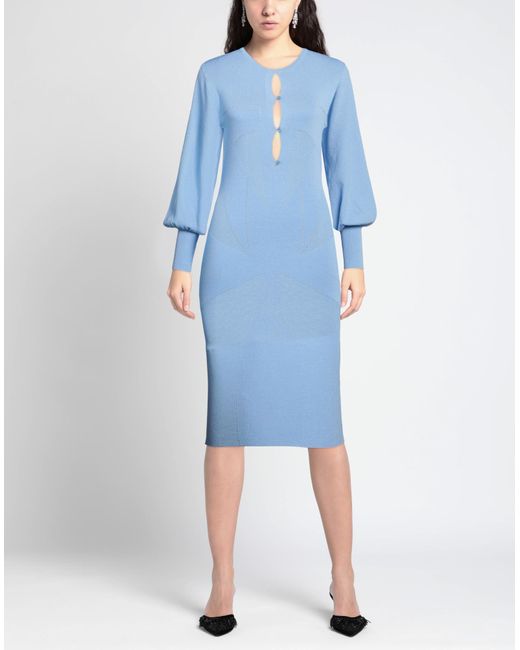 ROTATE BIRGER CHRISTENSEN Blue Midi-Kleid
