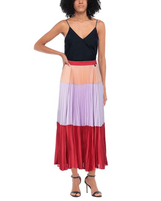 Twinset Red Midi Skirt