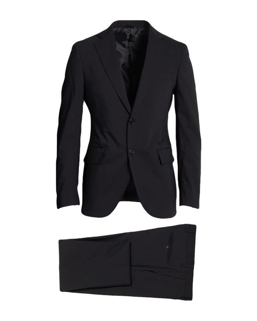 Tombolini Black Suit Virgin Wool, Polyamide, Elastane for men