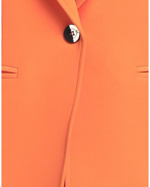 SIMONA CORSELLINI Orange Blazer Polyester, Elastane