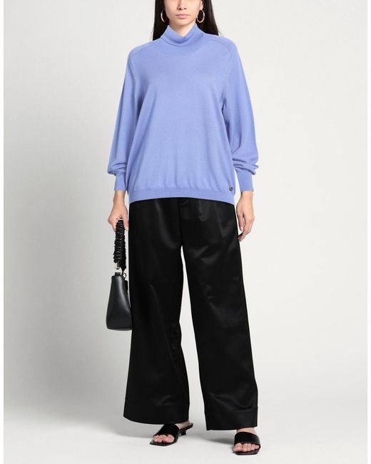 Xandres Blue Turtleneck Merino Wool