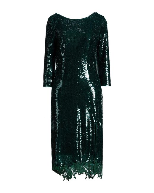 ERMANNO FIRENZE Women's Green Midi Dress Polyester Elastane