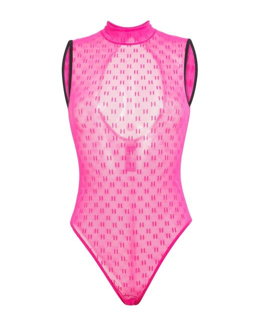 Karl Lagerfeld Pink Lingerie Bodysuit