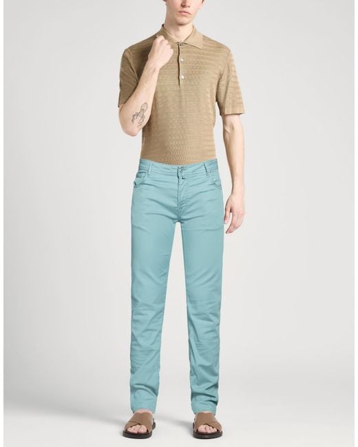 Jacob Cohen Blue Pants Cotton, Lyocell, Elastane for men