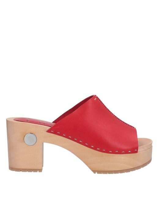 High Red Mules & Clogs