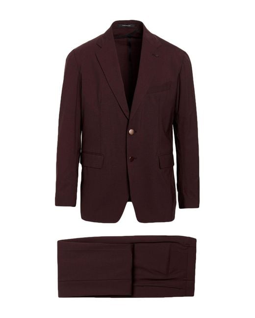 Tagliatore Purple Chocolate Suit Virgin Wool, Polyamide, Elastane for men