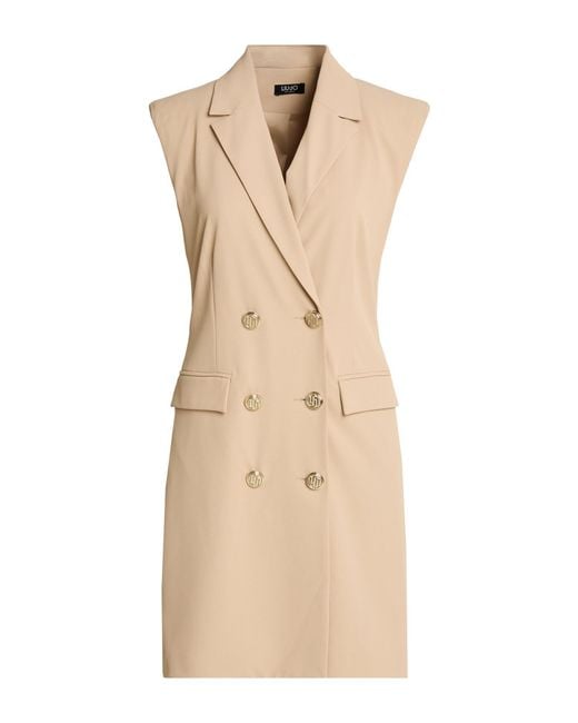 Liu Jo Natural Mini Dress Polyester, Elastane