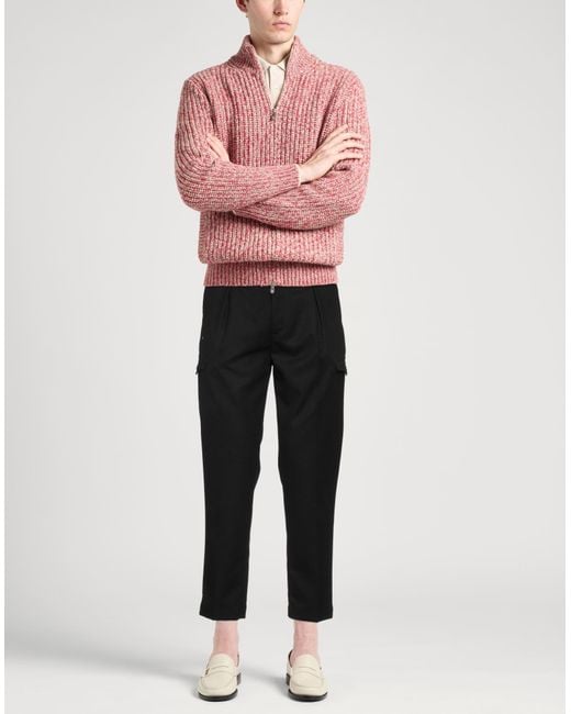 Paolo Pecora Black Pants Polyester, Viscose, Elastane for men