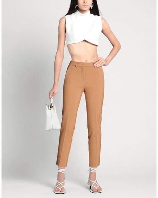 SIMONA CORSELLINI Natural Pants Polyester, Viscose, Cotton, Elastane
