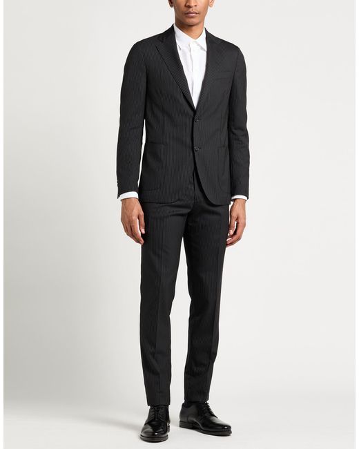 Lardini Black Suit Wool for men