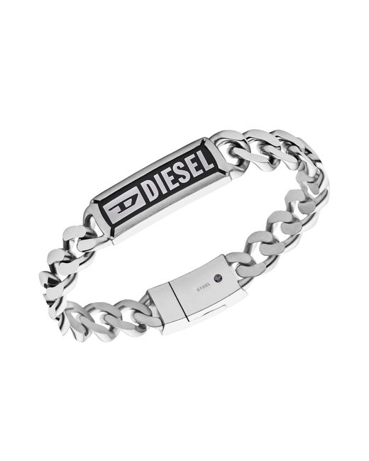 Diesel Bracelet In Silver Metallic For Men Lyst