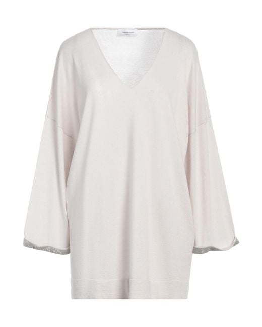 Fabiana Filippi White Light Sweater Virgin Wool, Cotton, Cashmere, Ecobrass