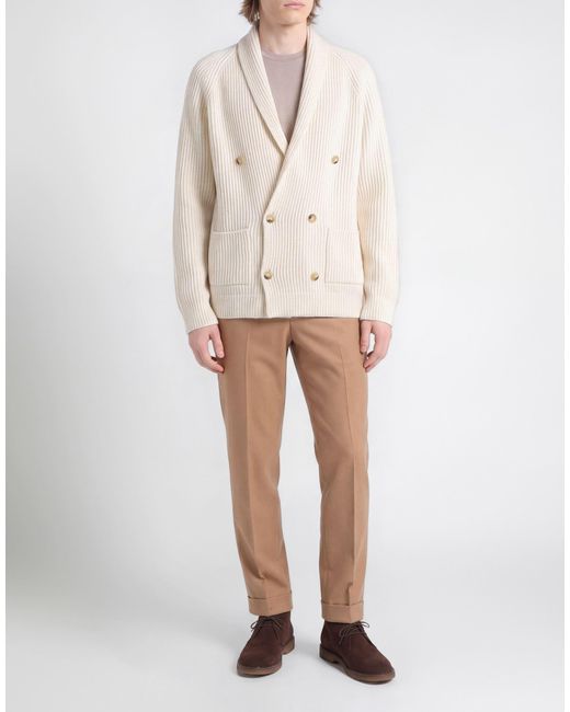 Gran Sasso Natural Ivory Cardigan Virgin Wool for men