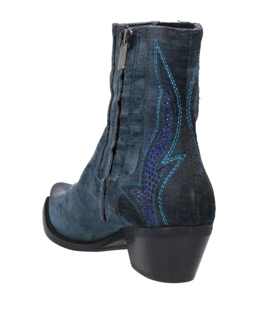 Zoe Blue Ankle Boots