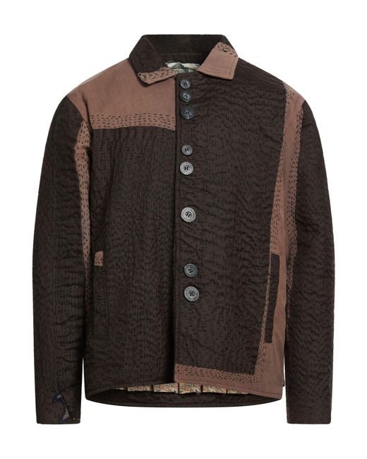 By Walid Black Jacket Cotton, Linen for men