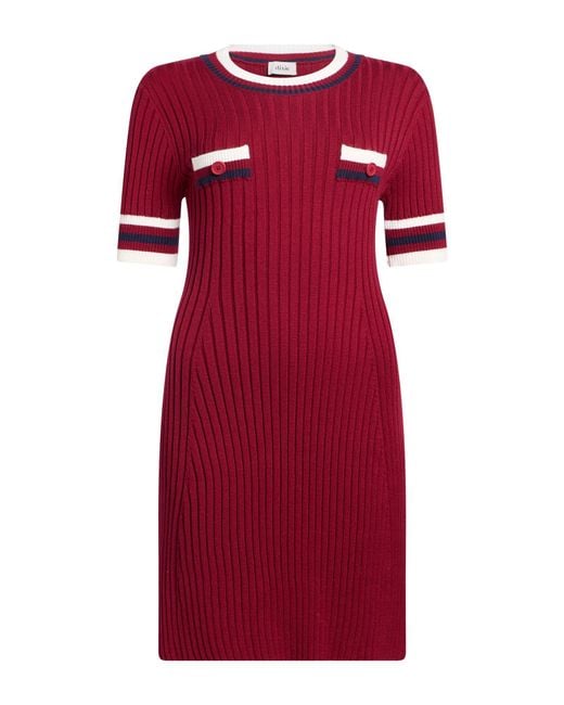 Dixie Red Midi Dress Viscose, Polyester, Polyamide