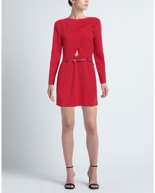 Imperial Red Mini Dress Polyester, Elastane