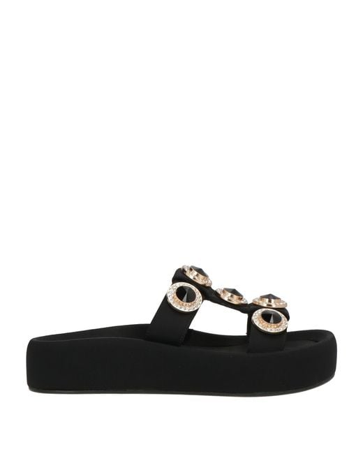 Manufacture D'essai Black Sandals Textile Fibers