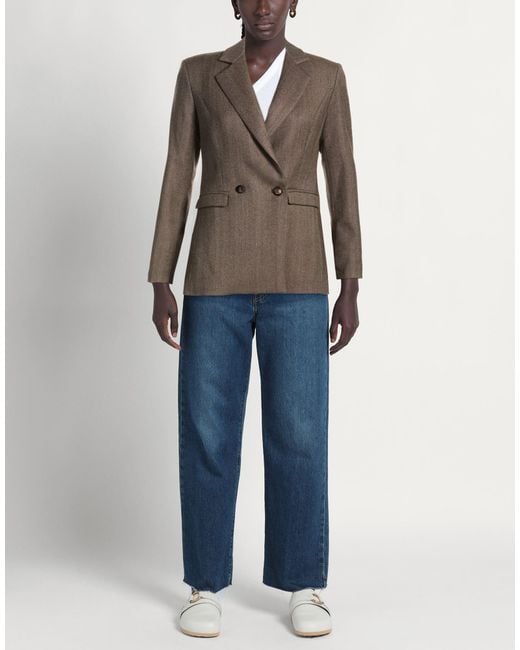 Cruna Brown Blazer Virgin Wool, Elastane