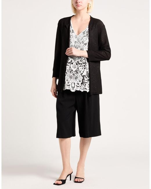 Lorena Antoniazzi Black Cardigan Viscose, Polyester