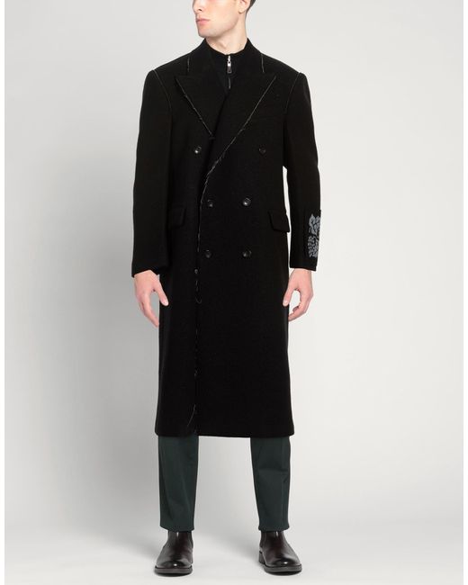 FEDERICO CINA Black Coat Wool for men