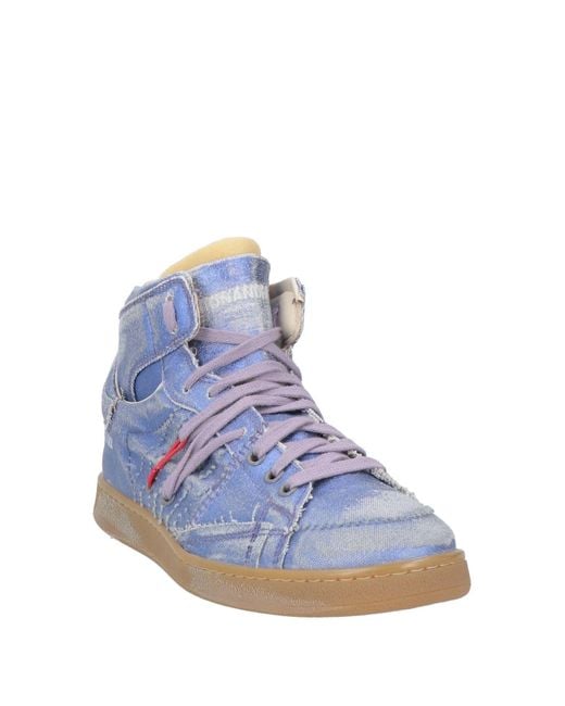 HIDNANDER Blue Sneakers Textile Fibers, Leather