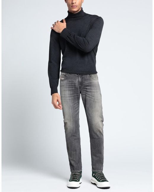 DIESEL Gray Jeans Cotton, Elastomultiester, Elastane for men