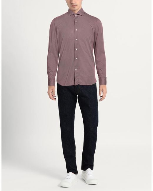 Sonrisa Purple Burgundy Shirt Cotton for men