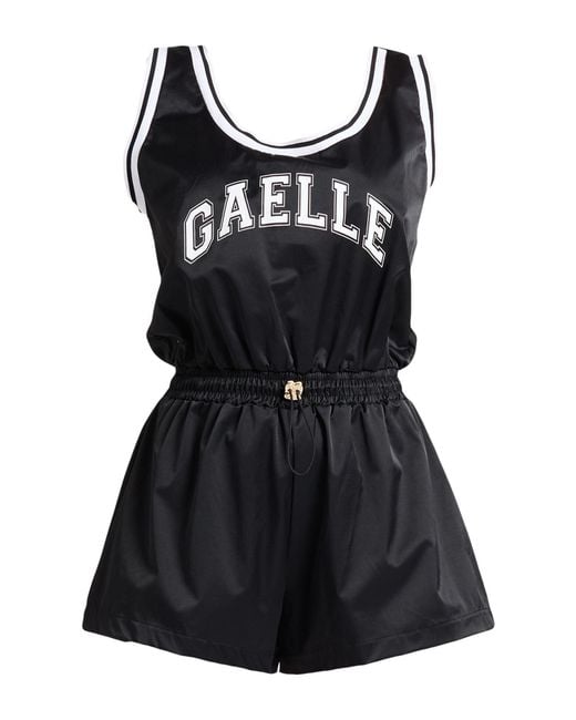 Gaelle Paris Black Playsuit Cotton, Polyamide, Elastane