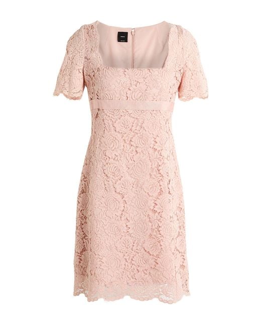 Pinko Pink Blush Mini Dress Cotton, Polyamide, Viscose