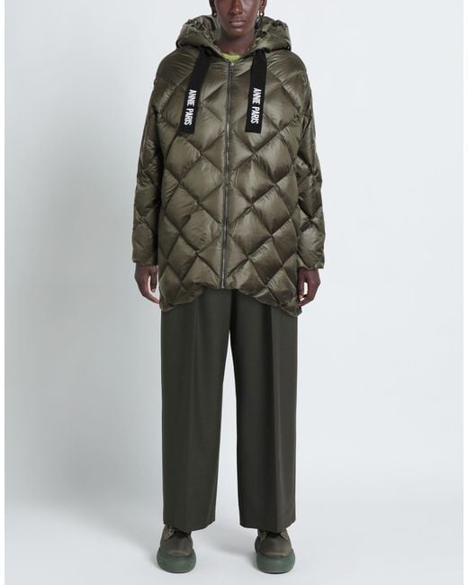 ANNIE PARIS Gray Military Puffer Polyamide