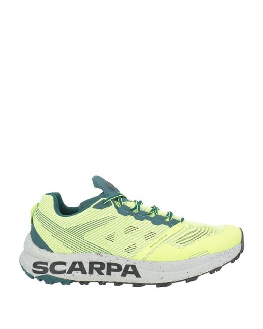 SCARPA Green Lime Sneakers Textile Fibers for men