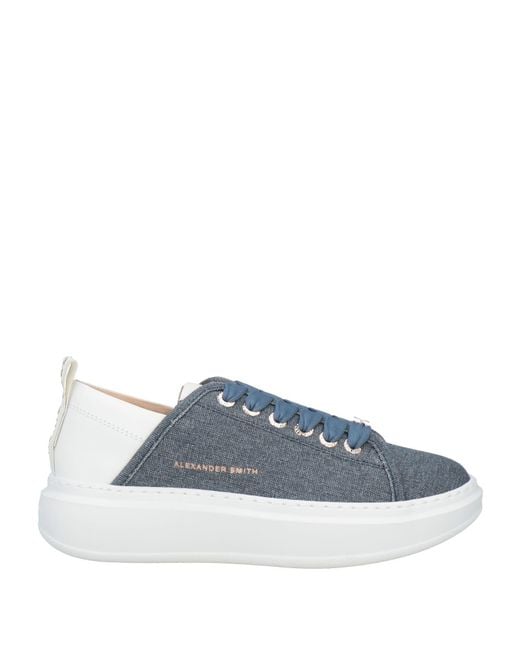 Alexander Smith Blue Sneakers Textile Fibers