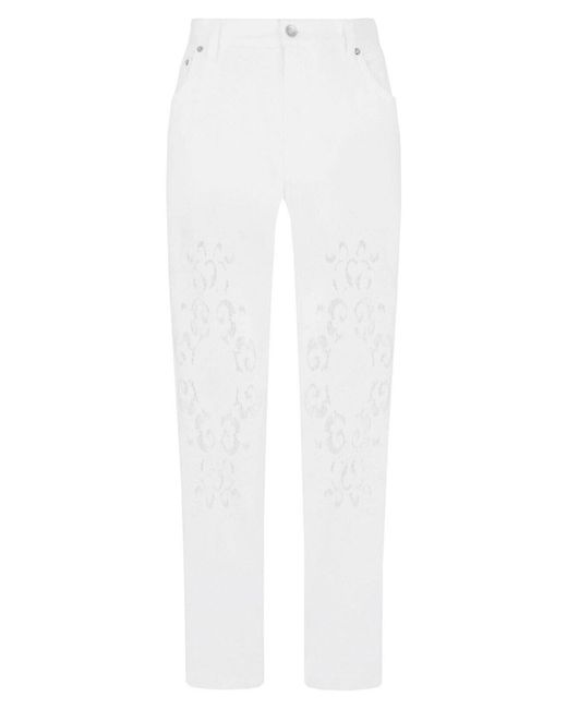 Dolce & Gabbana White Jeanshose