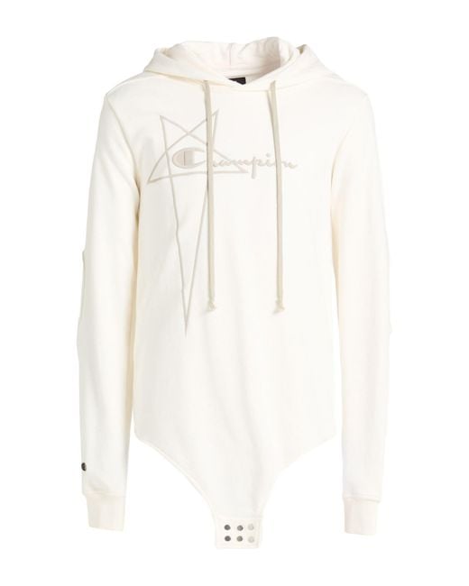 Rick Owens X Champion White Ivory Sweatshirt Cotton for men