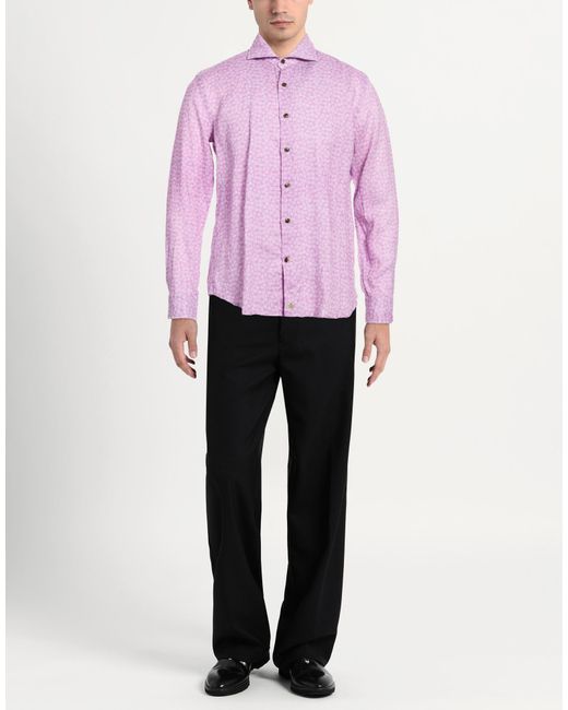 Sonrisa Pink Shirt Linen for men