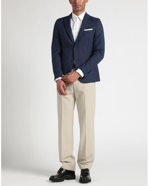 Daniele Alessandrini Blue Daniele Alessandrini Blazer Polyester, Viscose, Elastane for men