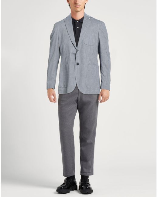 L.b.m. 1911 Blue Light Blazer Wool for men