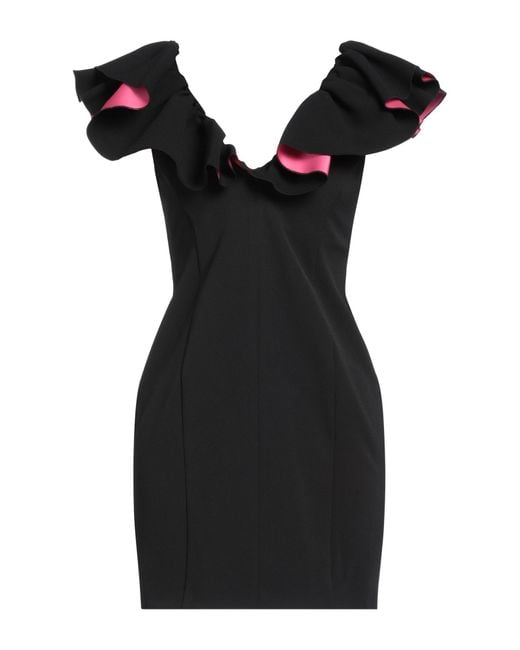 Pinko Black Mini Dress Polyester, Elastane