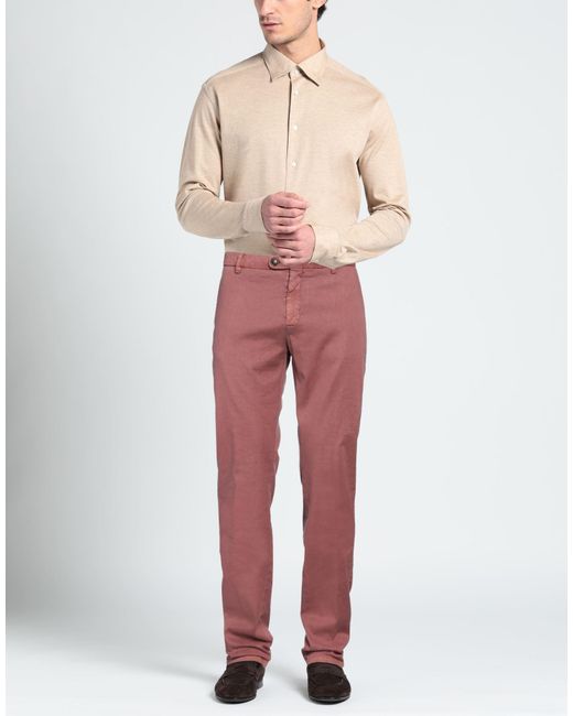 BARMAS Red Pants Linen, Cotton, Elastane for men