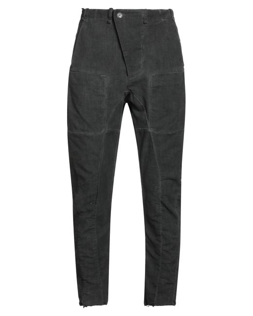 Masnada Gray Charcoal Pants Cotton, Elastane for men